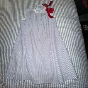 Bella Bliss blue seersucker striped dress‎ size 5 NWT